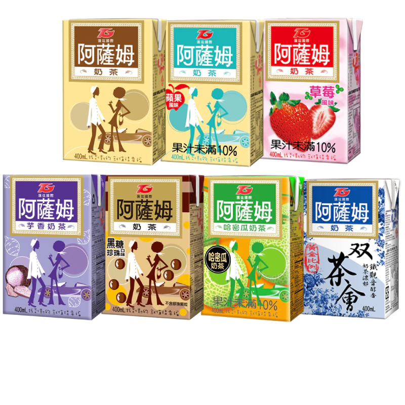 【蝦皮直營】阿薩姆 奶茶 400ml(6入/組) 原味/蘋果/草莓/芋香/黑糖珍珠/哈密瓜/雙茶會/芒果