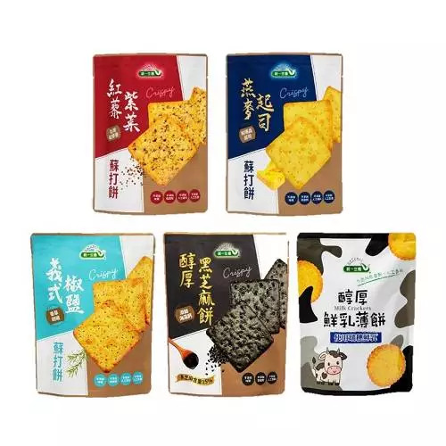 統一生機 蘇打餅系列 紅藜紫菜蘇打餅/燕麥起司蘇打餅/義式椒鹽蘇打餅/醇厚黑芝麻餅