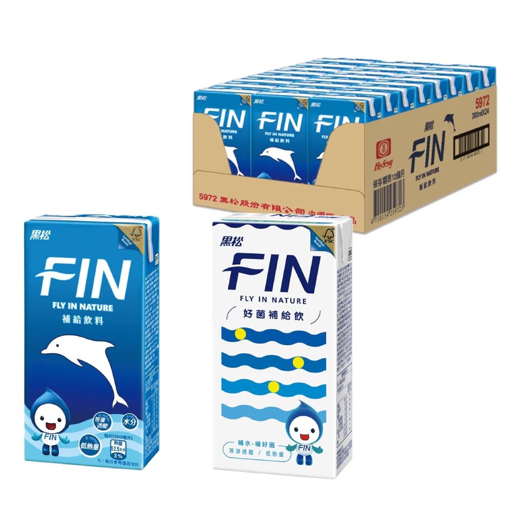 【蝦皮直營】黑松 FIN 300mlx24入組 補給飲料/好菌補給飲 箱購 健康補給飲料 運動飲料 電解