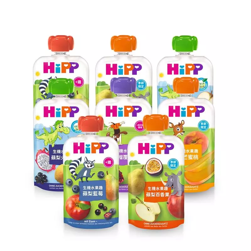【蝦皮直營】HiPP 喜寶 生機水果趣 香蕉芒果/蘋果草莓/西洋梨香蕉 100g/包 100% 有機水果