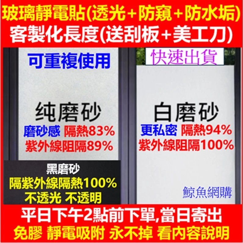 隔熱貼 無膠靜電玻璃貼 🛑加厚重複貼🛑獨家歐盟認證高雄現貨 玻璃防窺貼 霧面貼 霧面靜電貼 霧面窗貼 磨