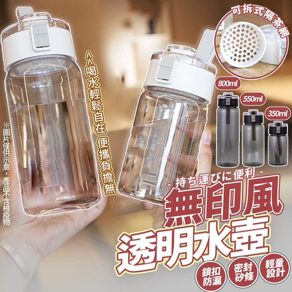 350–800ml透明彈蓋水壺