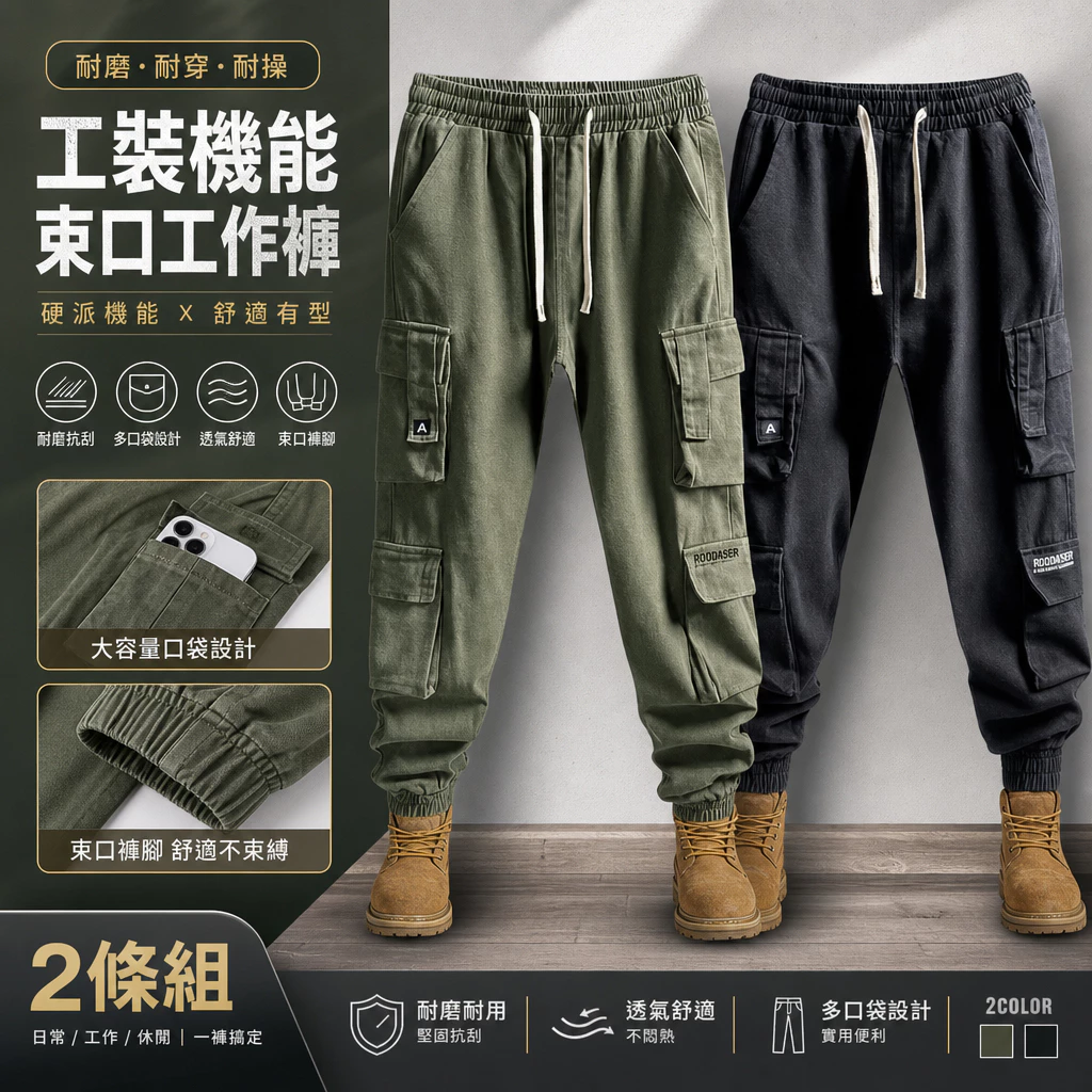 台灣出貨 工裝褲男 夏季薄款不悶熱 100公斤可穿 彈性伸縮 透氣舒適 勞保耐磨